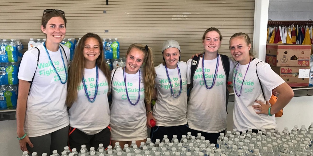 Girls Soccer Volunteers At Out Of Darkness Walk